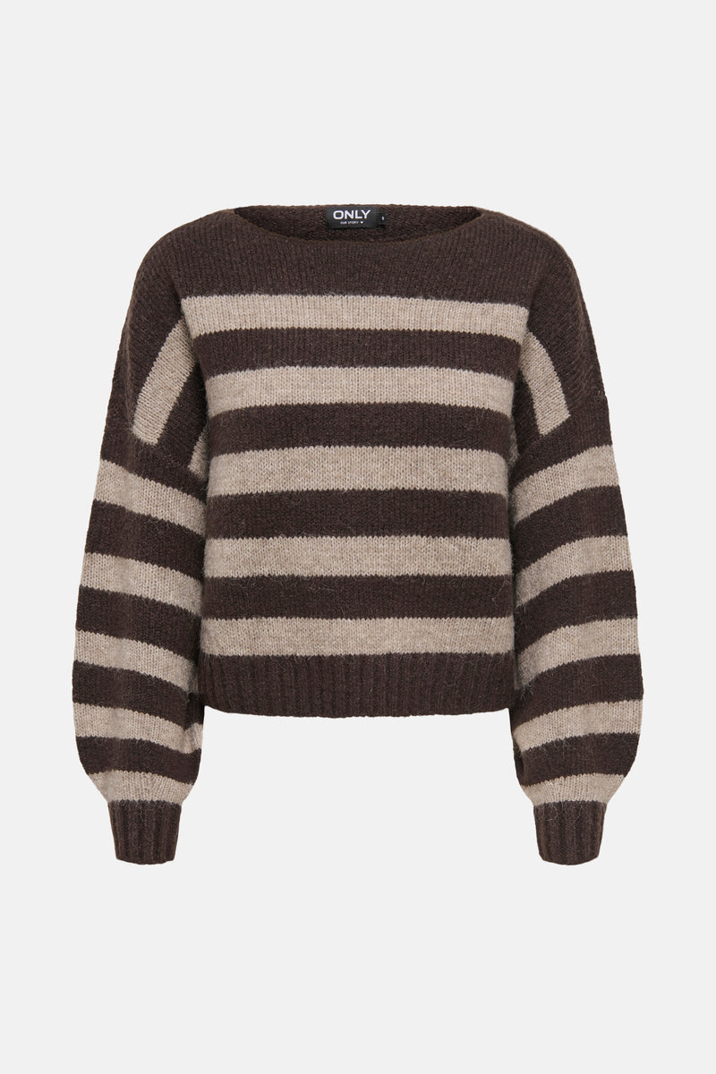 Pull met ronde hals - bruin