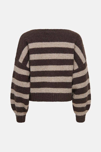 Pull met ronde hals - bruin