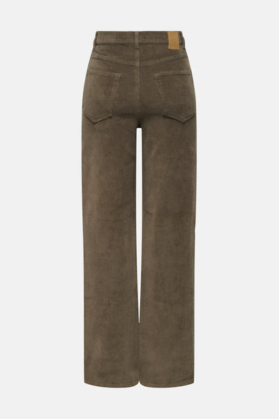 Pantalon coloré marron de ONLY®, en velours côtelé avec poches arrière.