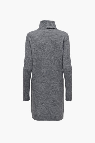 Robe à manches longues grise de JDY, en maille texturée avec col roulé, vue de dos.

