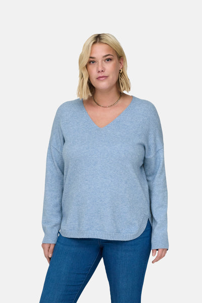 Pull col V Bleu - CARMAKOMA