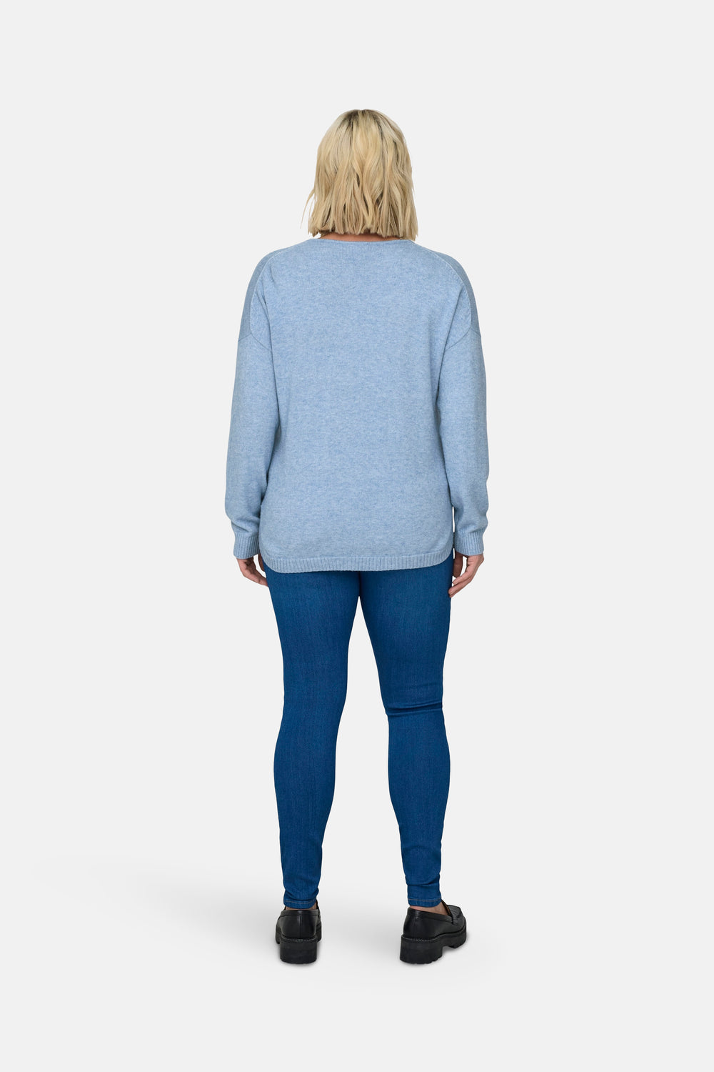 Pull col V Bleu - CARMAKOMA