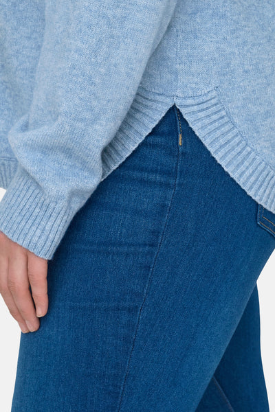 Pull col V Bleu - CARMAKOMA