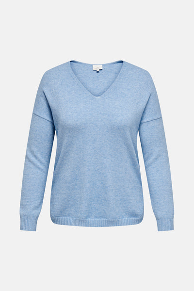 Pull col V Bleu - CARMAKOMA