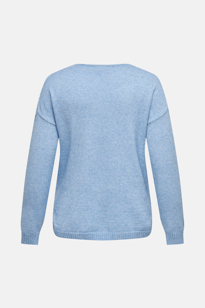 Pull col V Bleu - CARMAKOMA