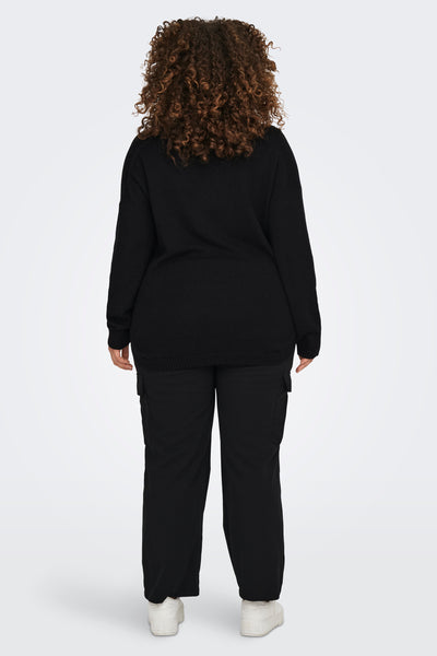 Pull col V Noir - CARMAKOMA