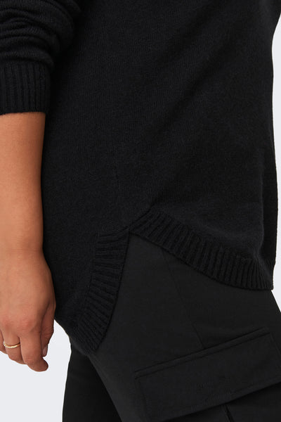Pull col V Noir - CARMAKOMA