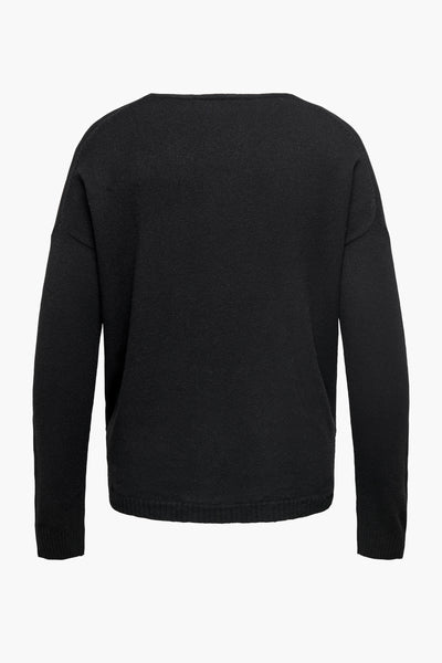 Pull col V Noir - CARMAKOMA