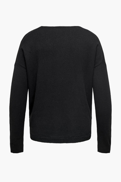 Pull col V Noir - CARMAKOMA