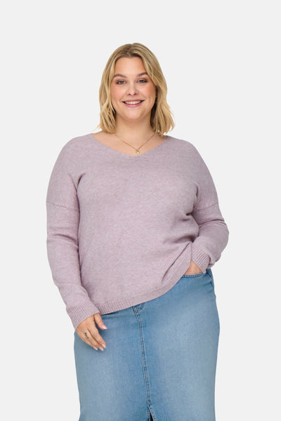 Pull col V Rose - CARMAKOMA