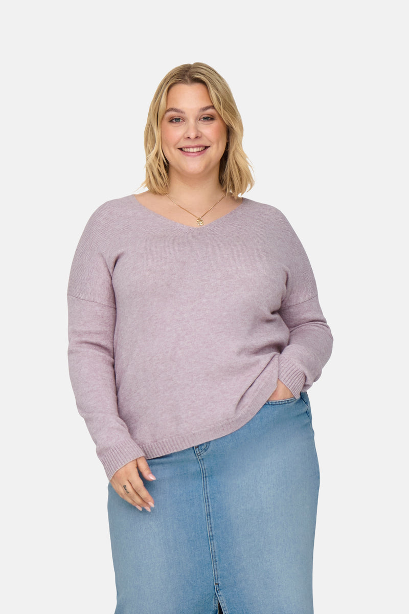 Pull col V Rose - CARMAKOMA