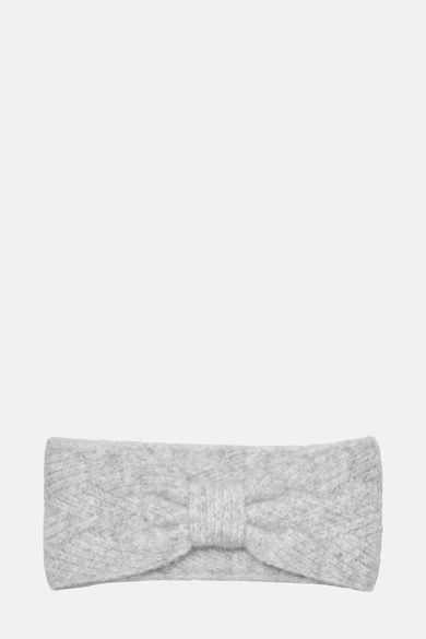 Grijze oorwarmers van ONLY, met een decoratieve, getextureerde gebreide strik.