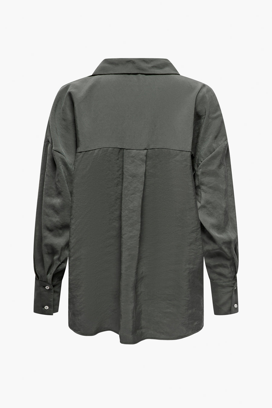Chemise à manches longues grise par ONLY®, vue de dos avec pli creux vertical.