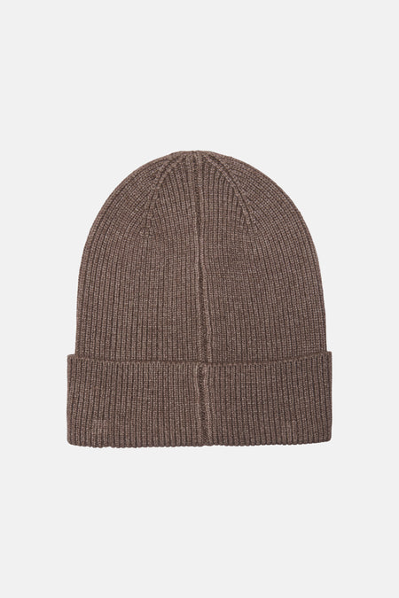 Bonnet marron en maille côtelée ONLY® Bracken, vue de face