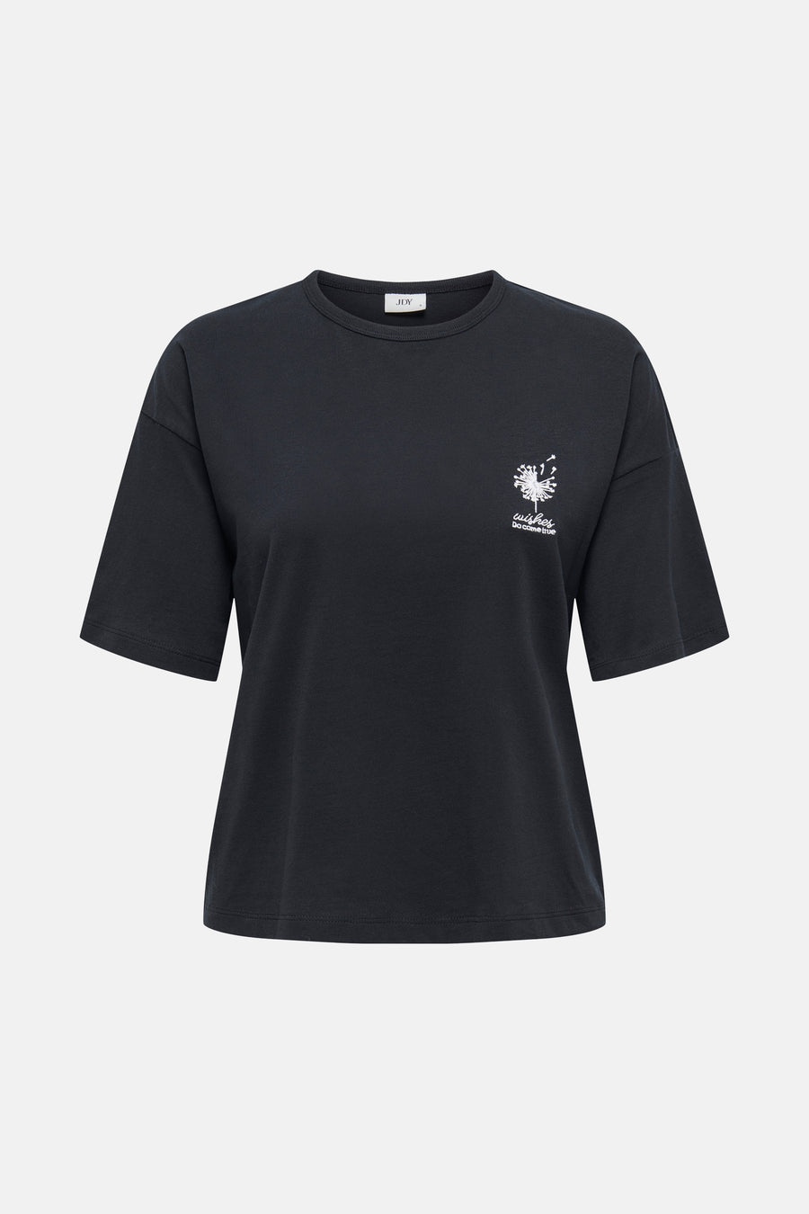 Zwart T-shirt met korte mouwen van JDY, losse pasvorm en effen stof.