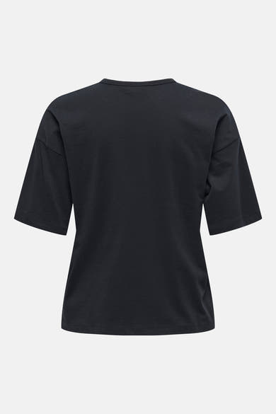 T-shirt noir à manches courtes de JDY, coupe décontractée et tissu uni.