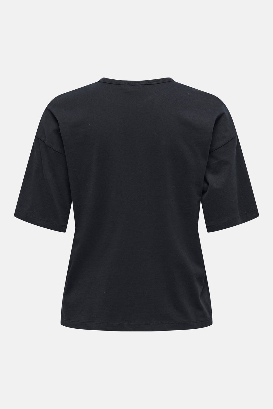 T-shirt noir à manches courtes de JDY, coupe décontractée et tissu uni.