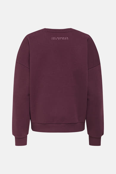 Sweat-shirt bordeaux par ONLY, avec l'inscription "The Bohemian Face of Paris" dans le dos.