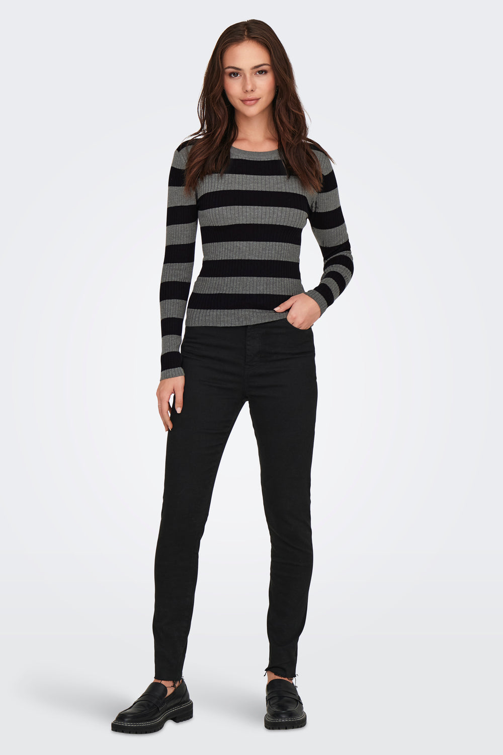 Pull col rond Gris - JDY