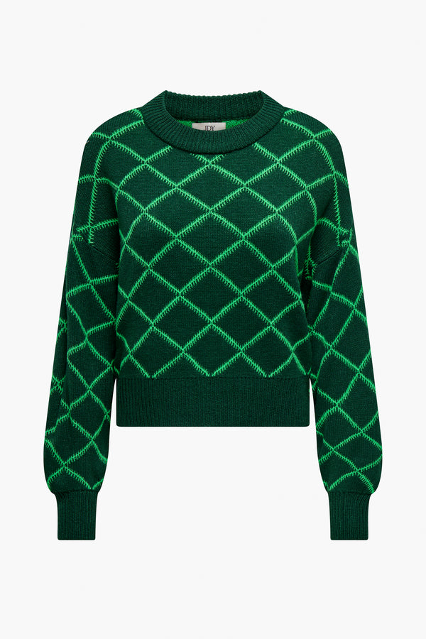 Pull col rond Vert - JDY