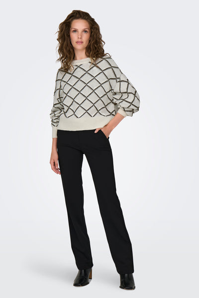 Pull col rond Écru - JDY