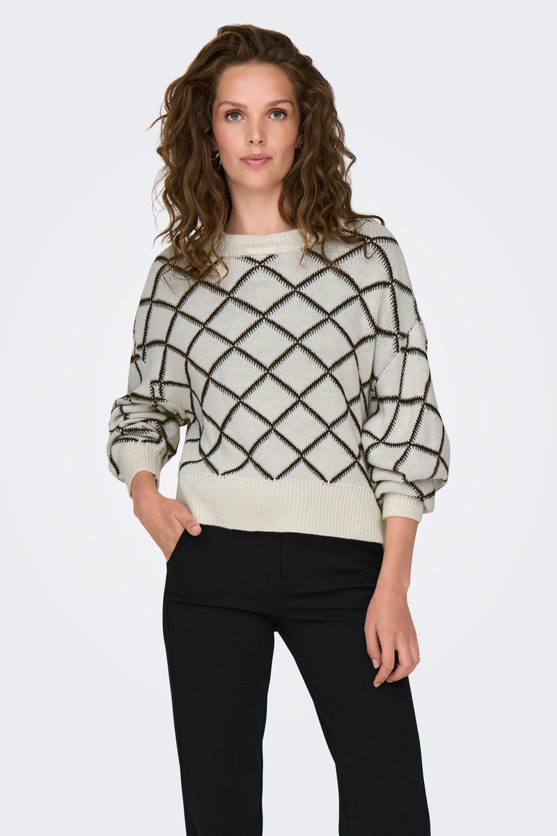 Pull col rond Écru - JDY