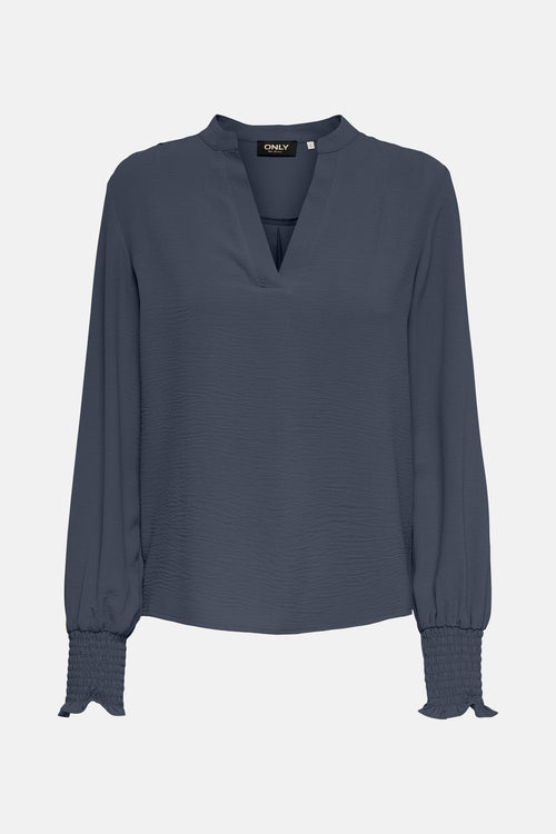 ONLMETTE V-NECK LS SMOCK TOP NOOS WVN