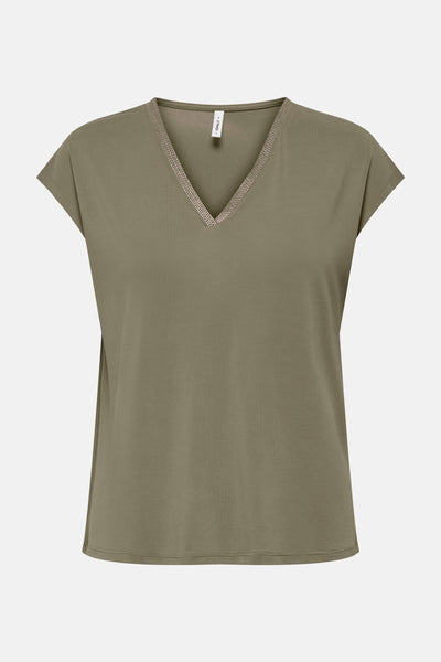 Top uni manches courtes KAHKI - ONLY®