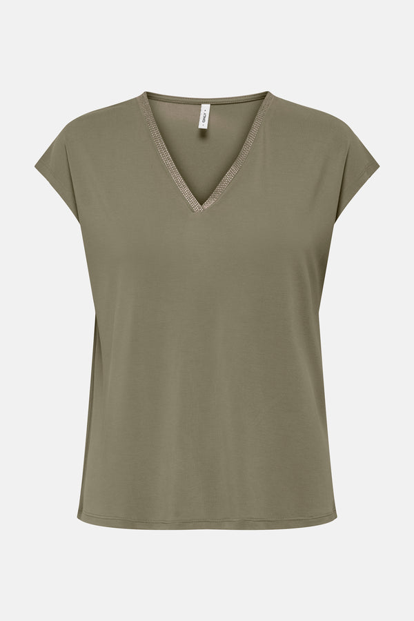 Top uni manches courtes KAHKI - ONLY®