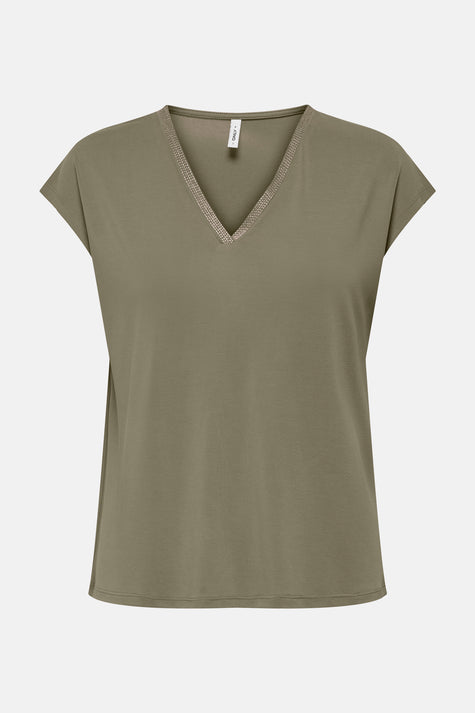 ONLFREE LIFE S/S MODAL STITCH TOP JRS