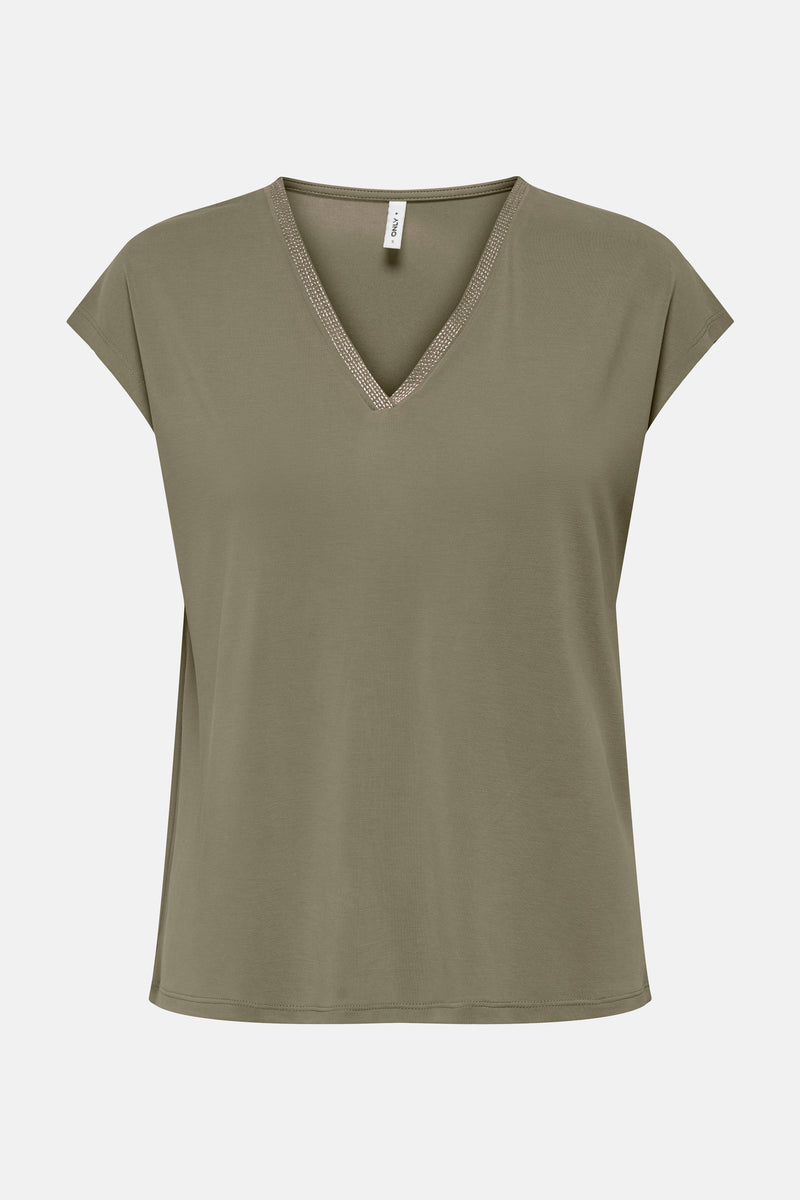 Top uni manches courtes KAHKI - ONLY®