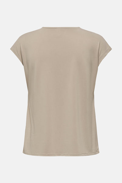 Top uni manches courtes Beige - ONLY®