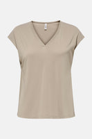 Top uni manches courtes Beige - ONLY®
