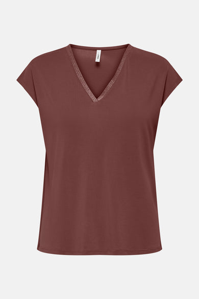 ONLFREE LIFE S/S MODAL STITCH TOP JRS