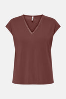 Top uni manches courtes Rouge - ONLY®