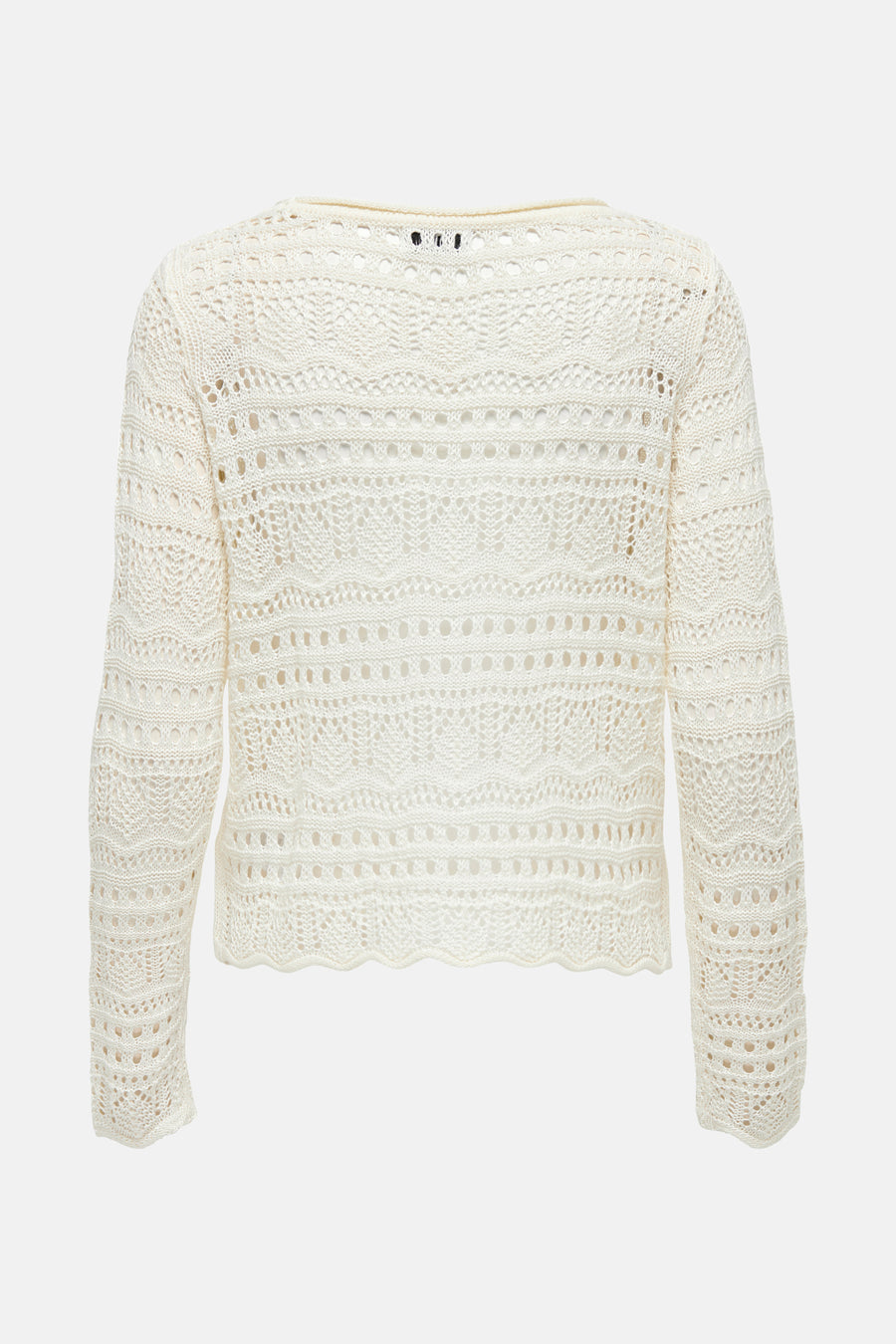 Pull en maille blanche de JDY, avec manches longues et motif ajouré.