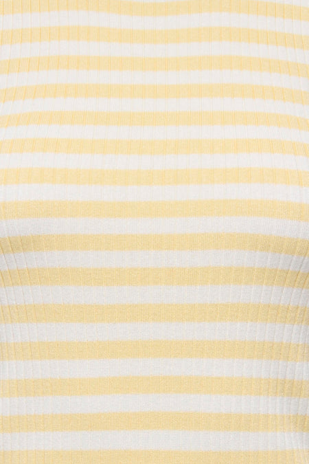 Top à rayures jaunes et blanches de JDY, texture côtelée.