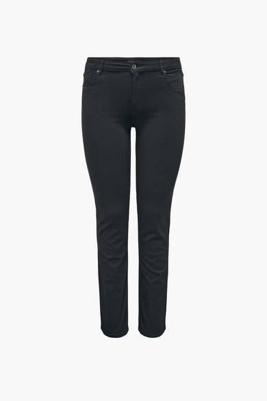 Jean noir de CARMAKOMA, coupe slim classique avec poches avant et arrière discrètes.