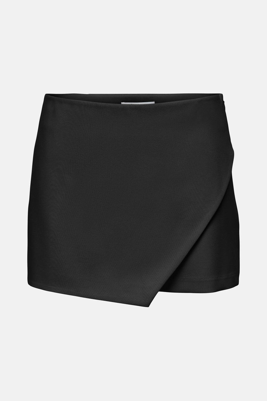 Zwarte korte rok van ONLY®, asymmetrische wikkelmodel.