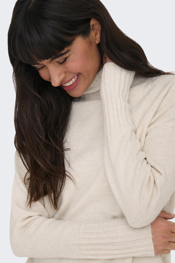 Pull col montant Écru - ONLY®