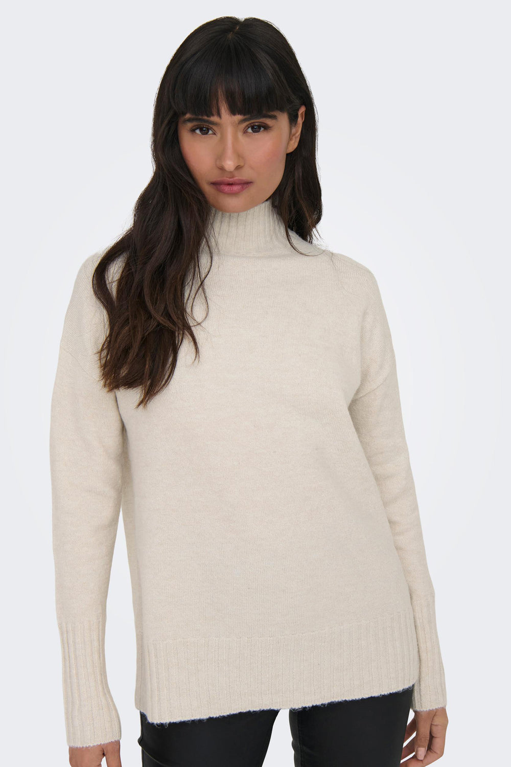 Pull col montant Écru - ONLY®