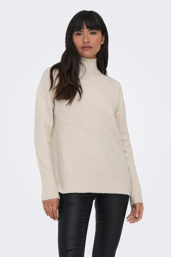 Pull col montant Écru - ONLY®