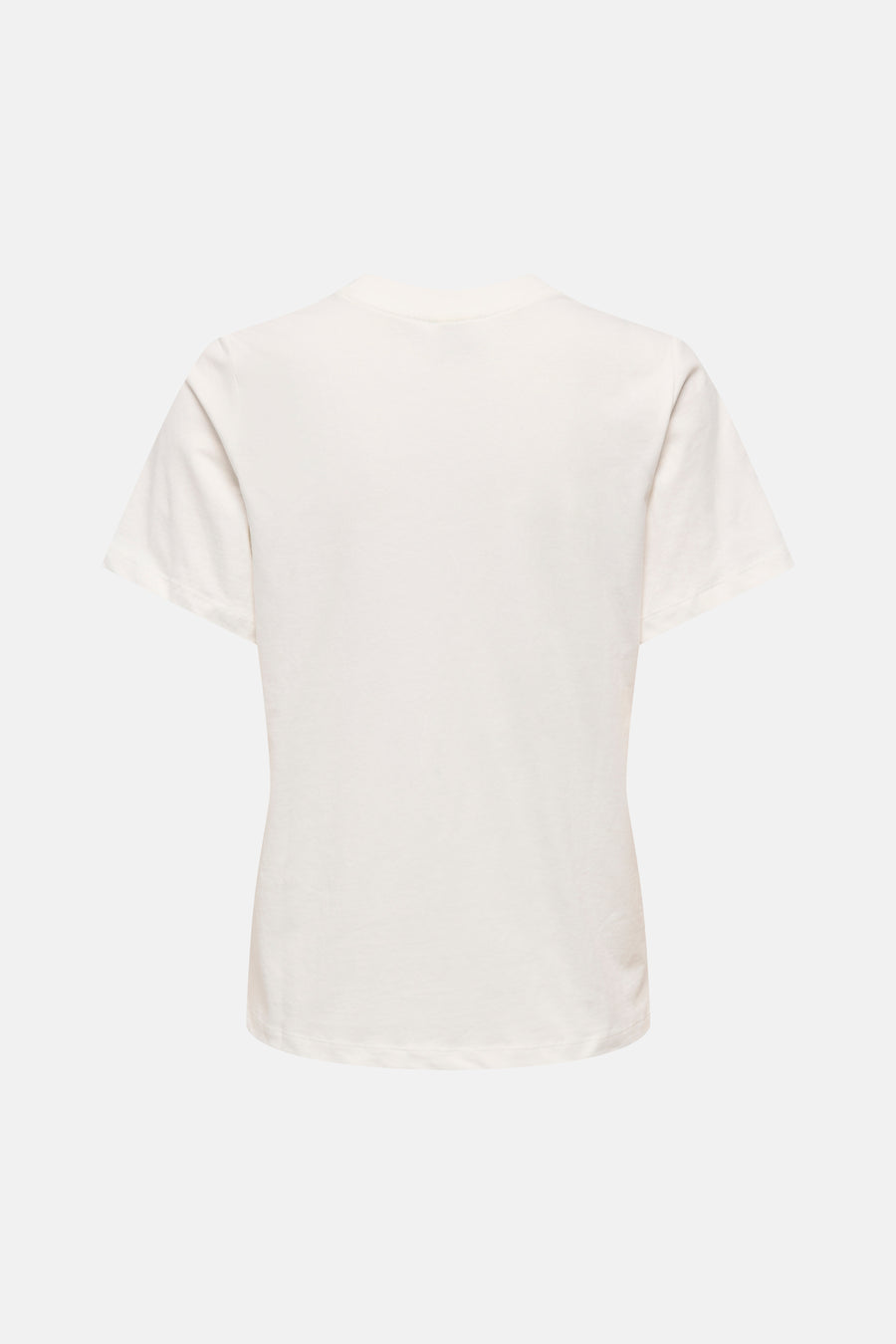 JDY wit T-shirt, achterkant, klassieke pasvorm met korte mouwen op lichte achtergrond.