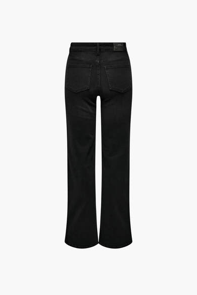 Jeans larges noirs en denim par ONLY, vue de dos.
