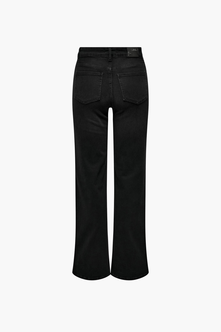 Jean large noir de ONLY, avec poches arrière et passants de ceinture.
