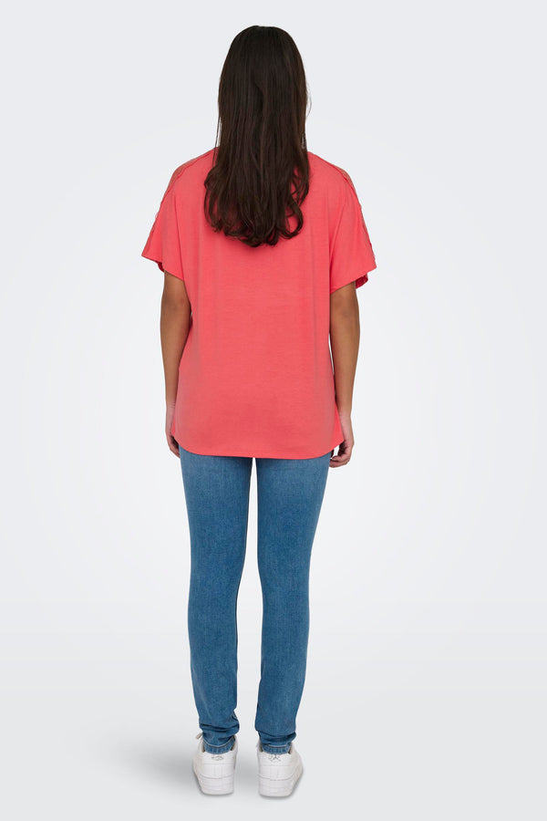 Top uni manches courtes Rose - ONLY®