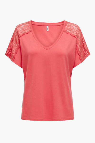 Top uni manches courtes Rose - ONLY®