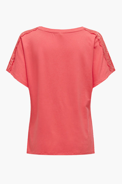 Top uni manches courtes Rose - ONLY®