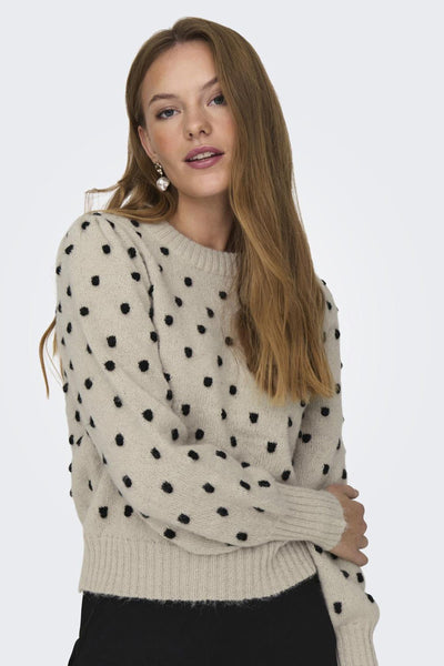 Trui met ronde hals Ecru - JDY