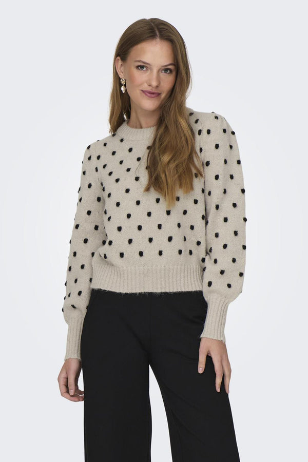 Pull col rond Écru - JDY